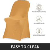 Lofaris Gold Stretch Spandex Banquet Folding Chair Cover